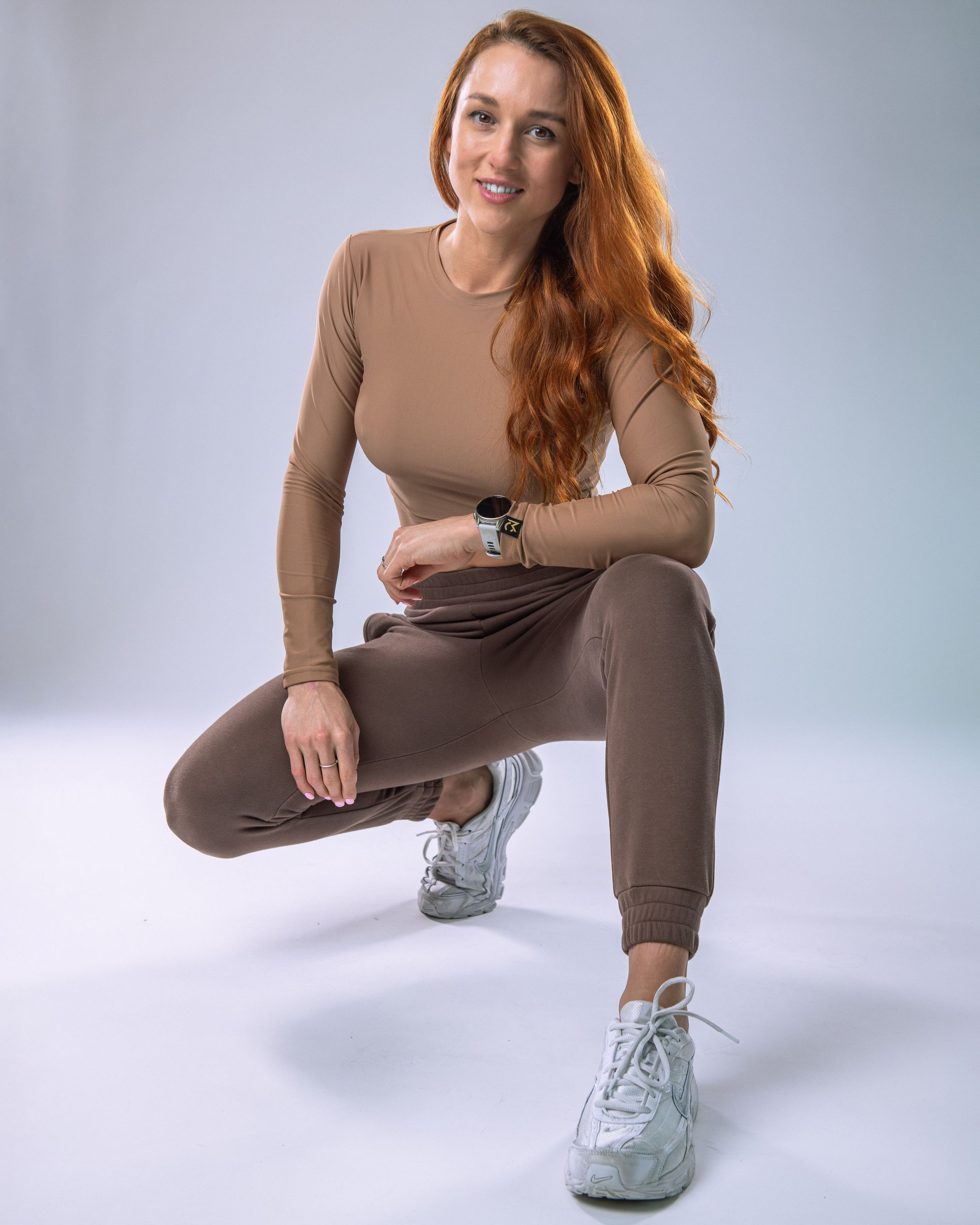 LYCRA Long-Sleeve Crop Top Nude S-5