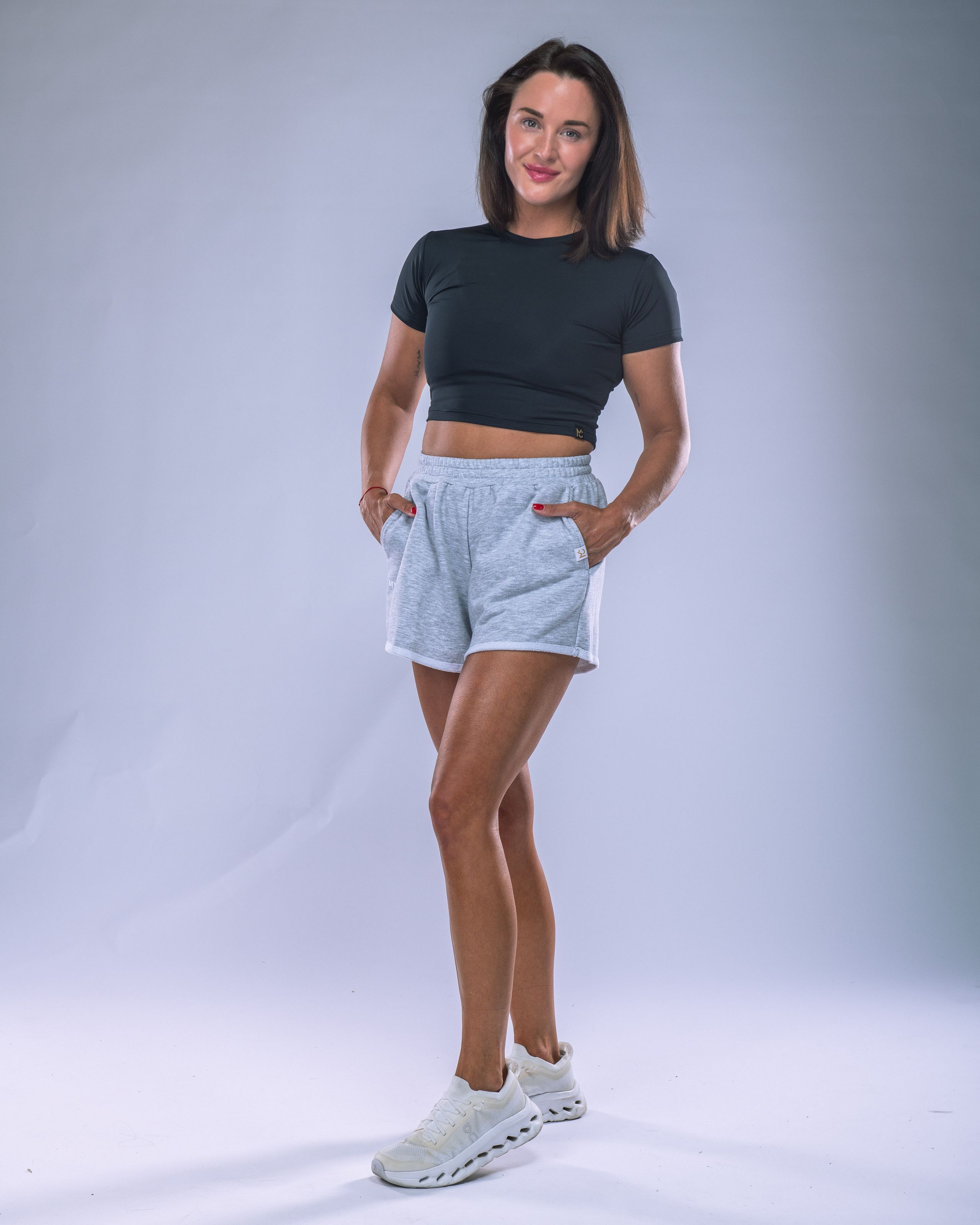 LYCRA Short-Sleeve Crop Top Black S-3
