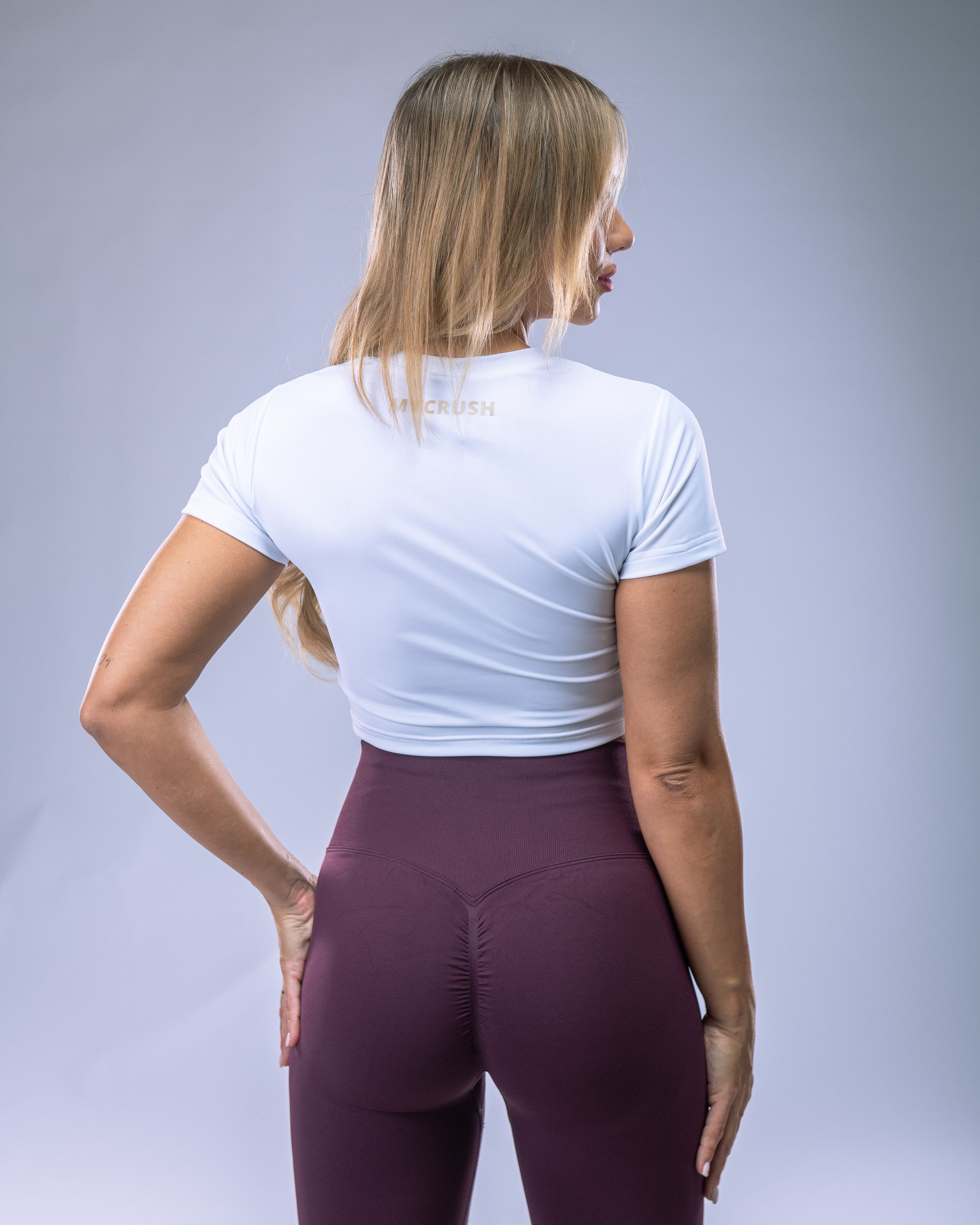 LYCRA Short-Sleeve Crop Top White M-1