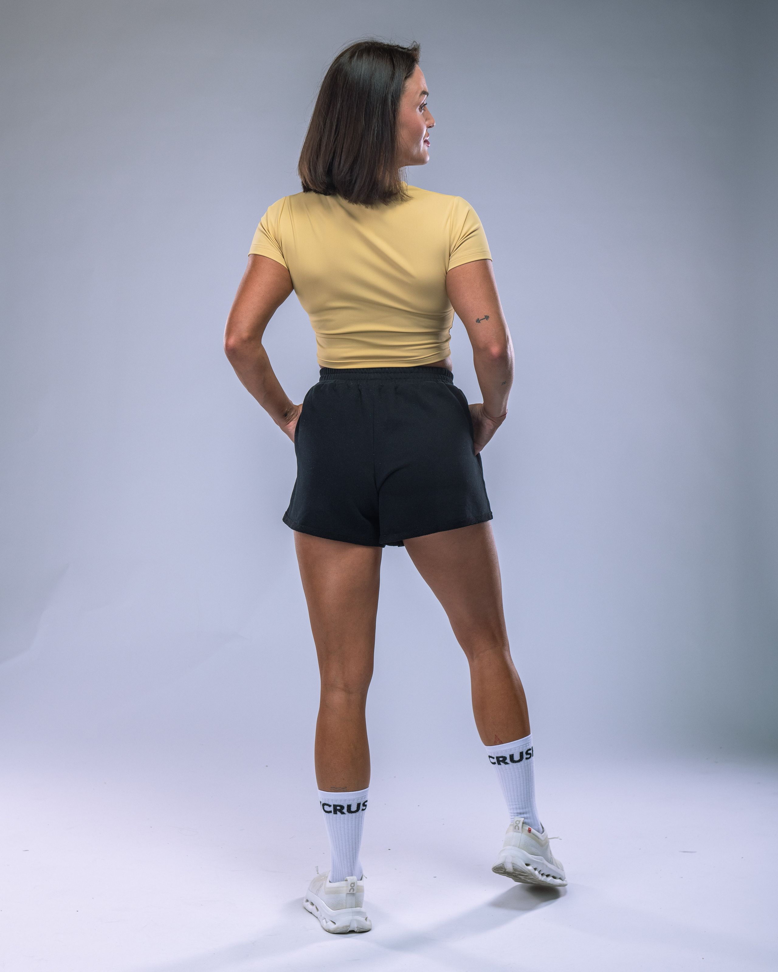 LYCRA Short-Sleeve Crop Top Yellow L-5