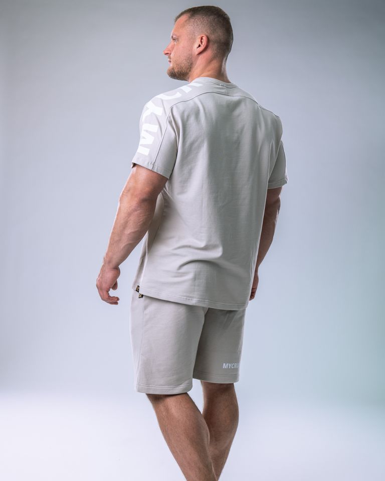 Men’s T-shirt Oversize Large print Beige XL-2