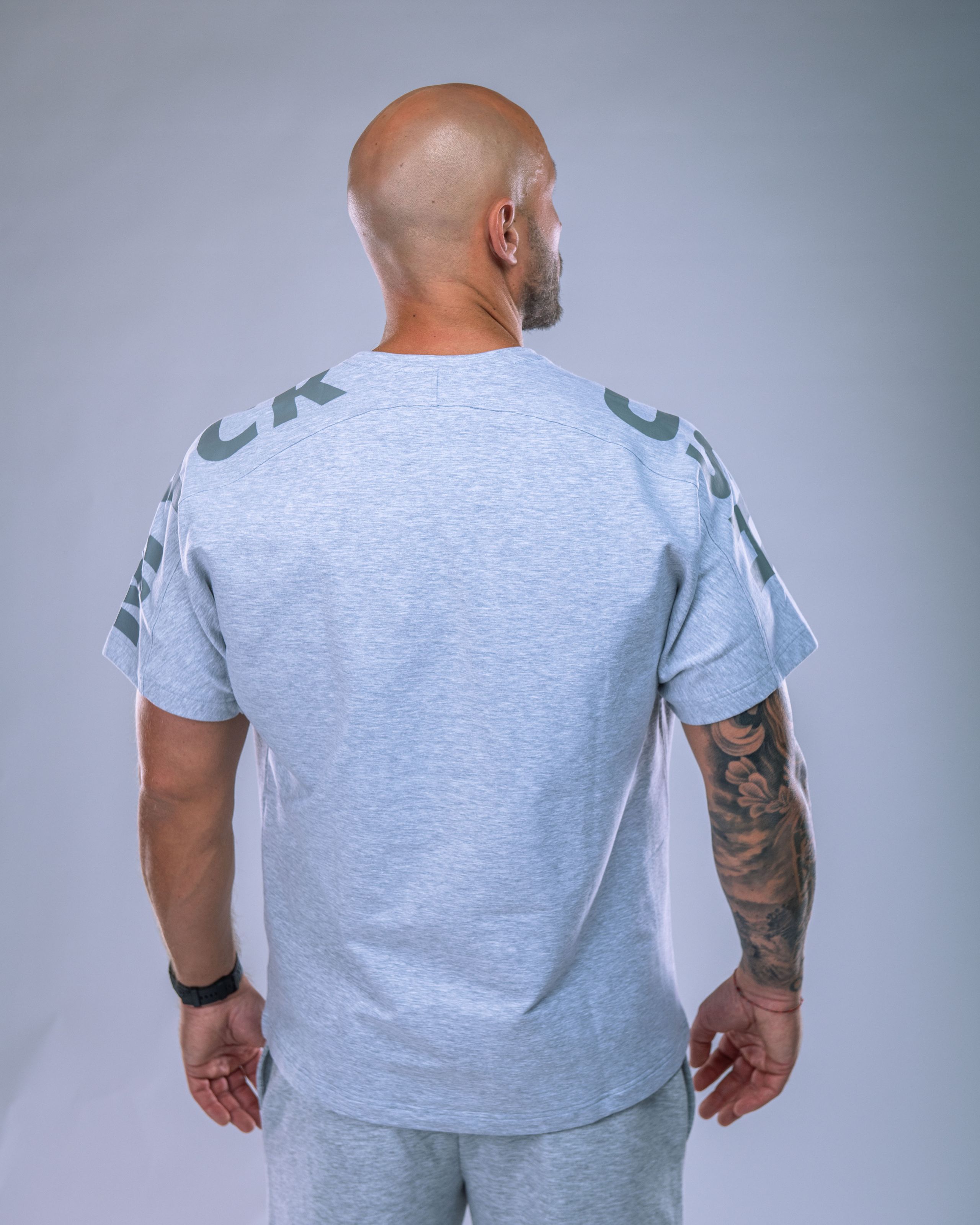 Men’s T-shirt Oversize Large print Heather Grey XL-1