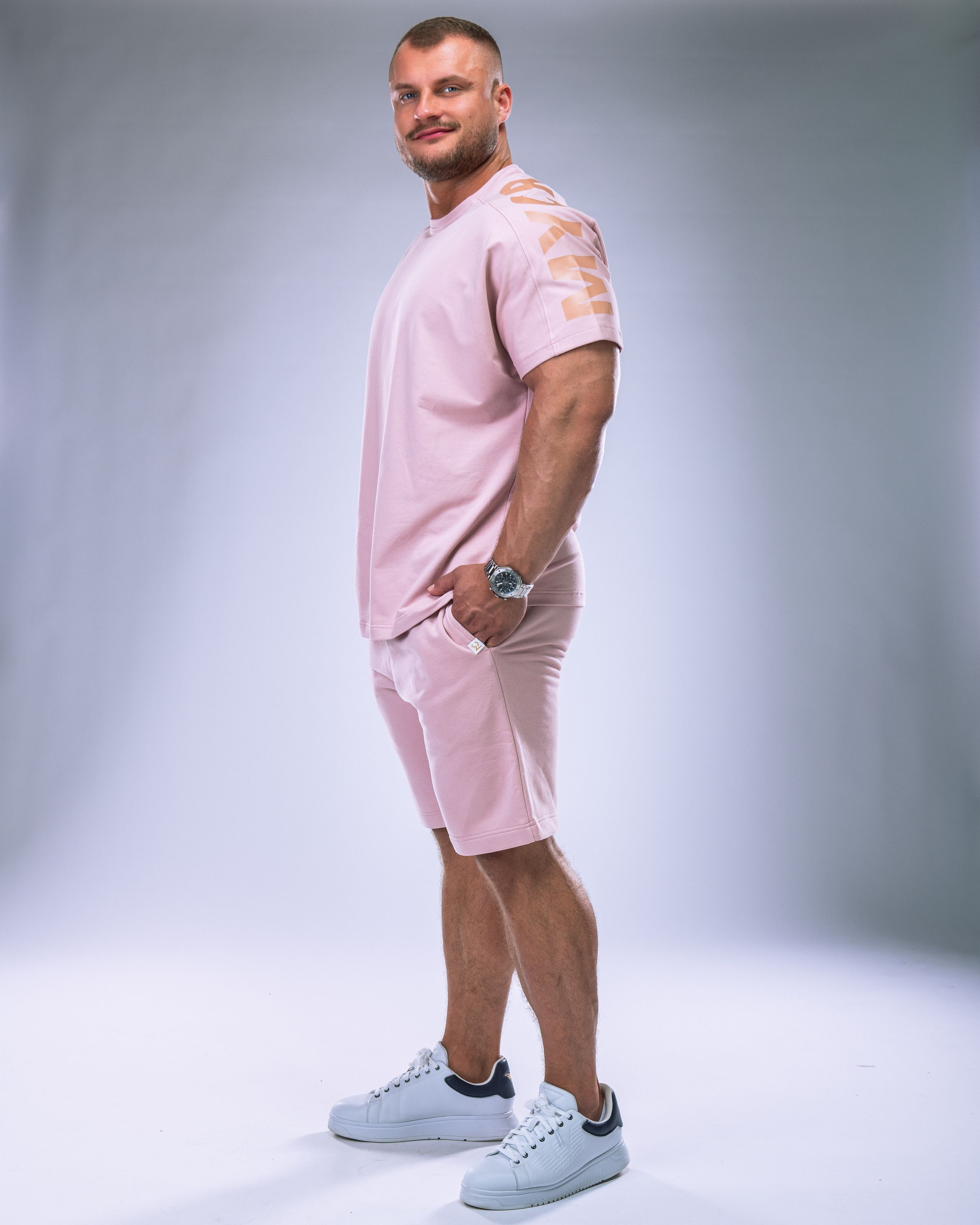 Men’s T-shirt Oversize Large print Pink L-3