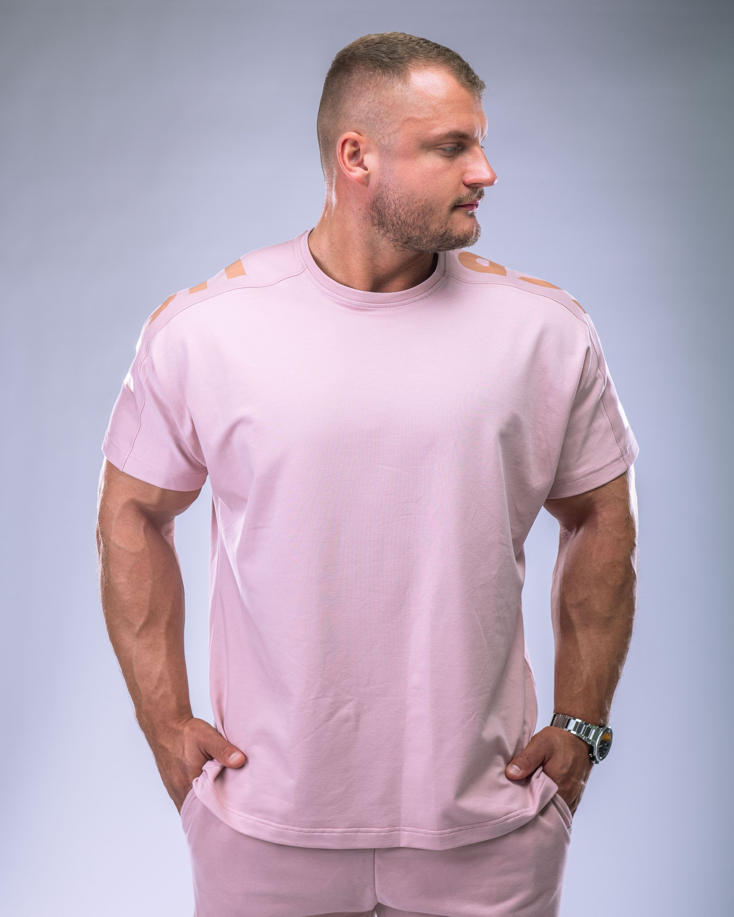 Men’s T-shirt Oversize Large print Pink M-5