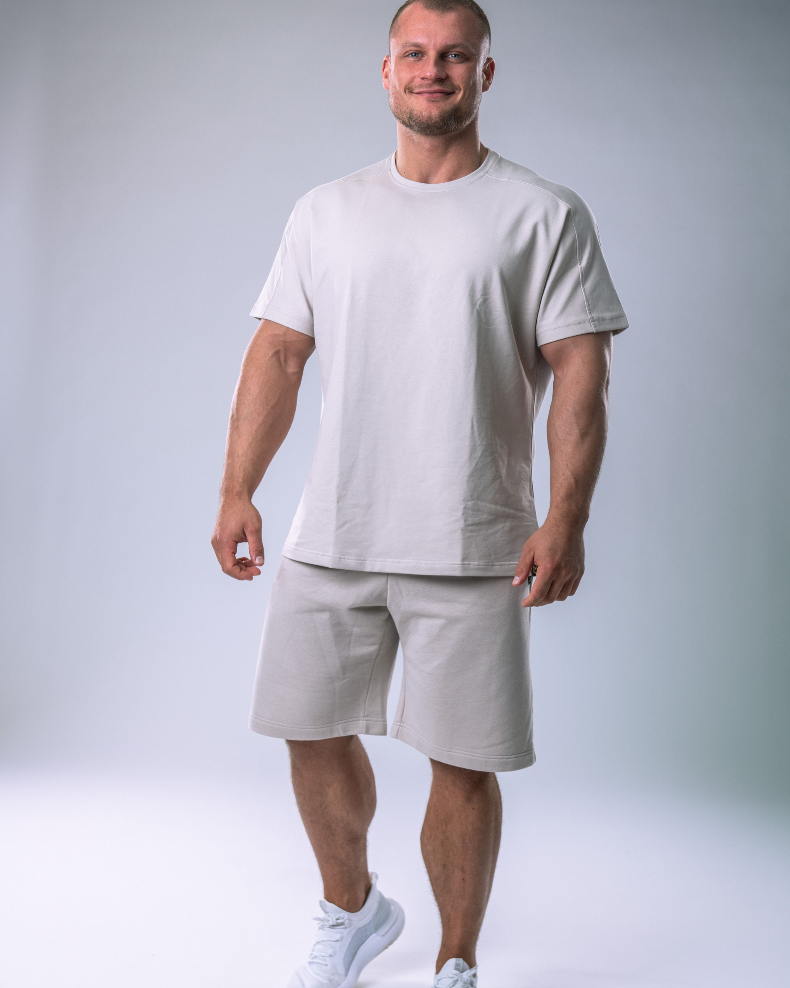 Men’s T-shirt Oversize Plain Beige M-2