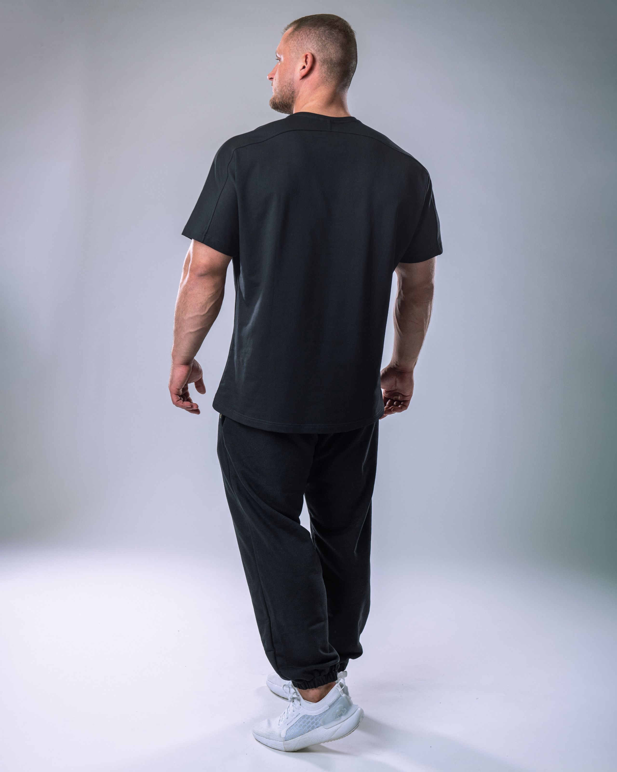 Men’s T-shirt Oversize Plain Black L-1