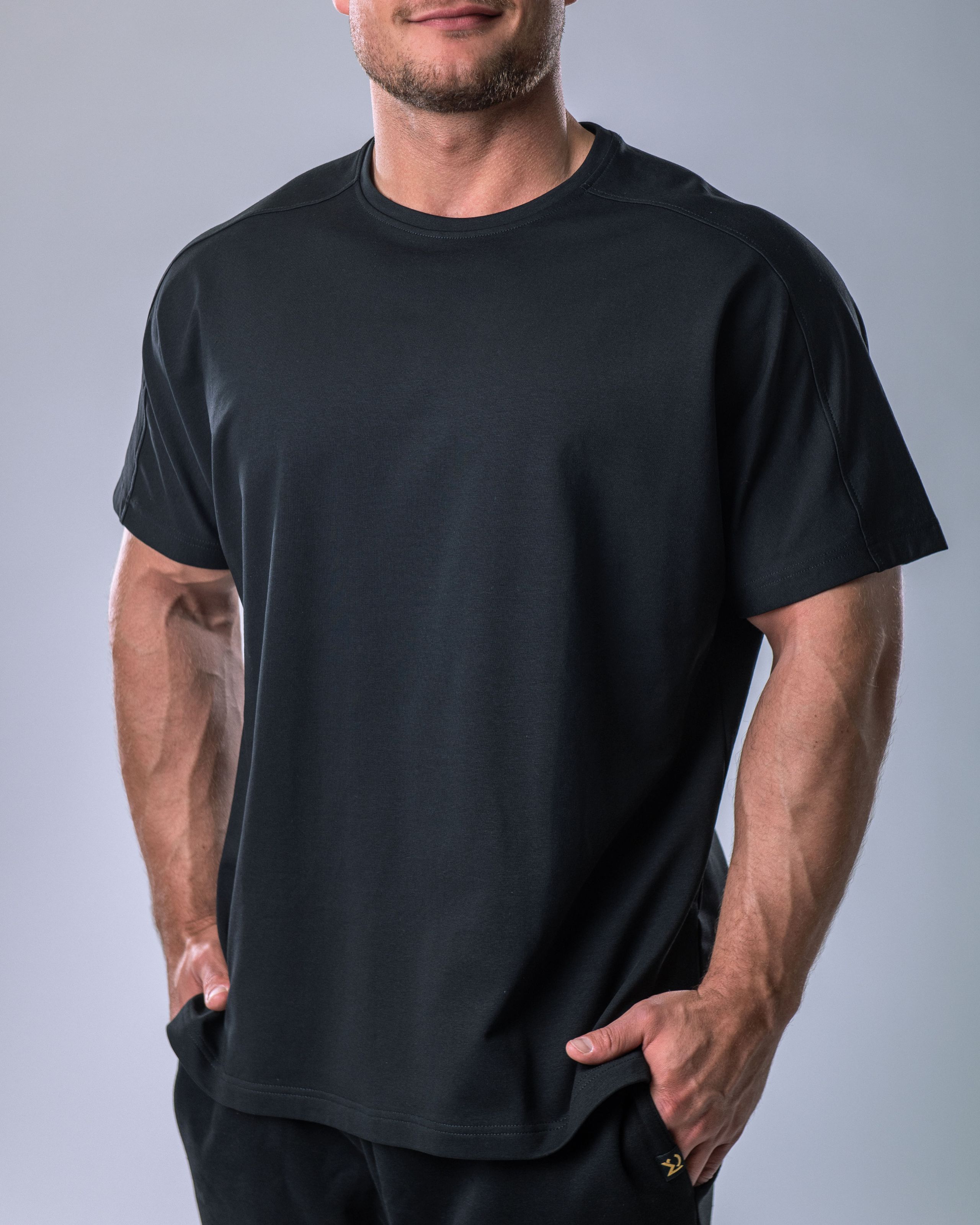 Men’s T-shirt Oversize Plain Black L-2