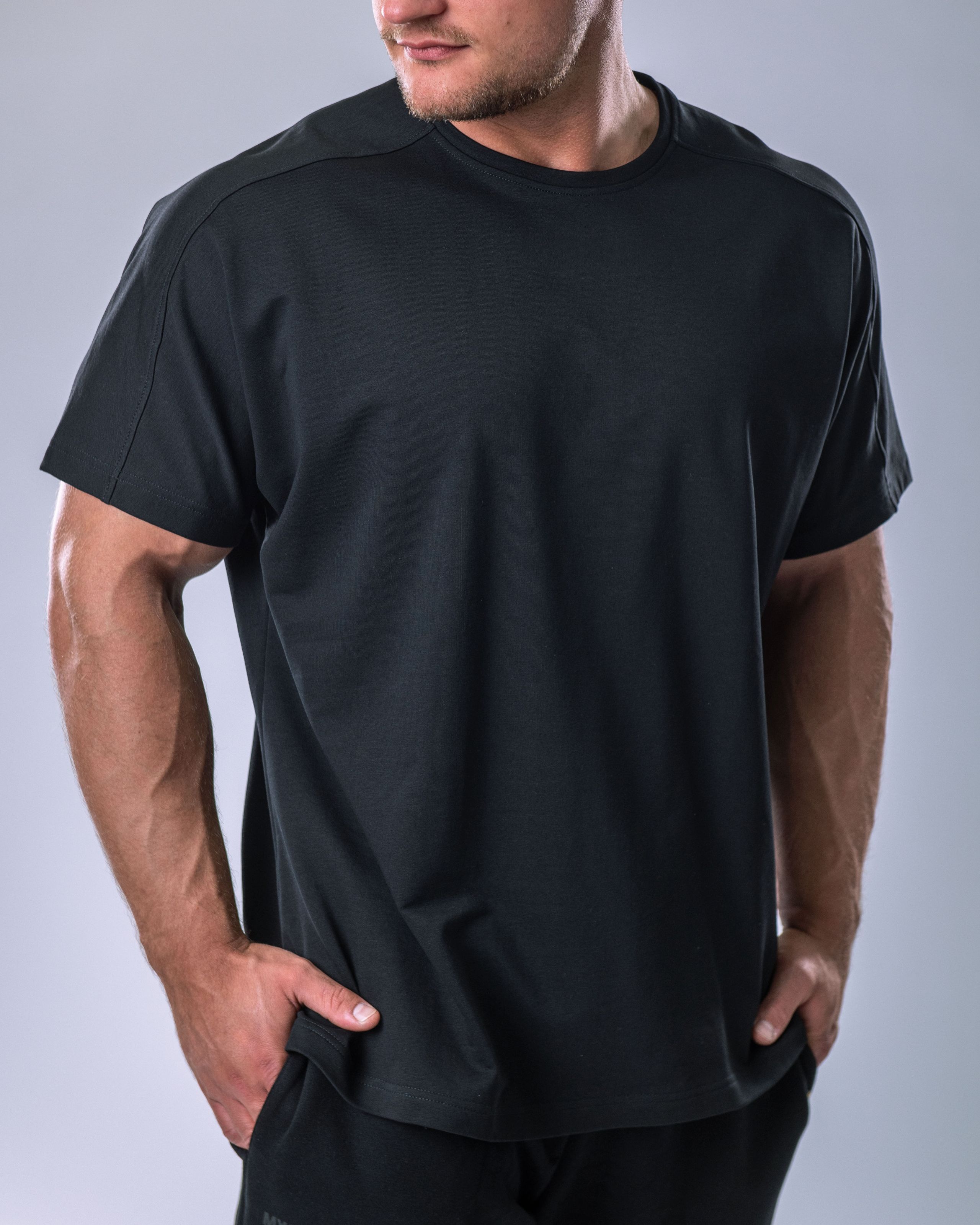 Men’s T-shirt Oversize Plain Black L-4