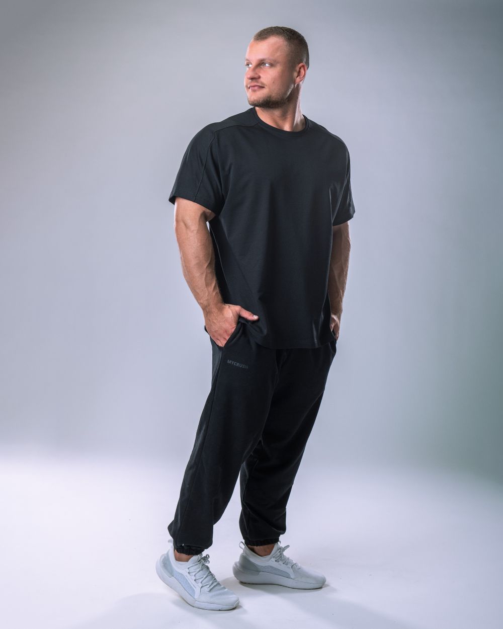 Men’s T-shirt Oversize Plain Black M