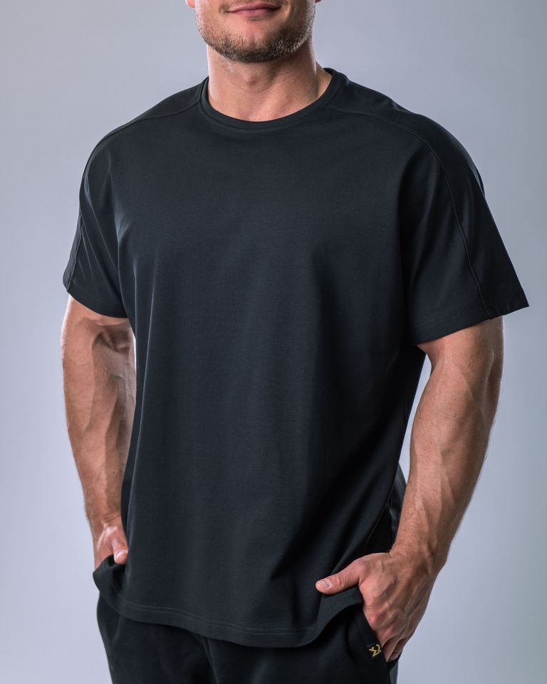Men’s T-shirt Oversize Plain Black XL-1