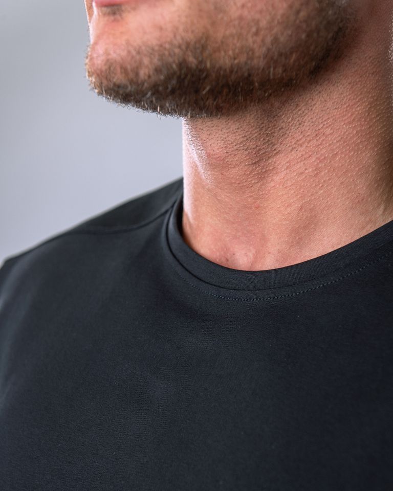 Men’s T-shirt Oversize Plain Black XL-2
