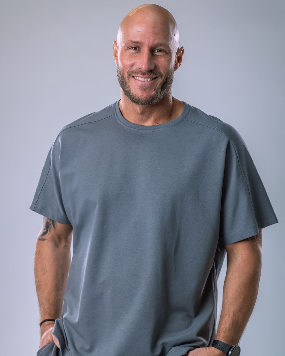 Men’s T-shirt Oversize Plain Grey XL