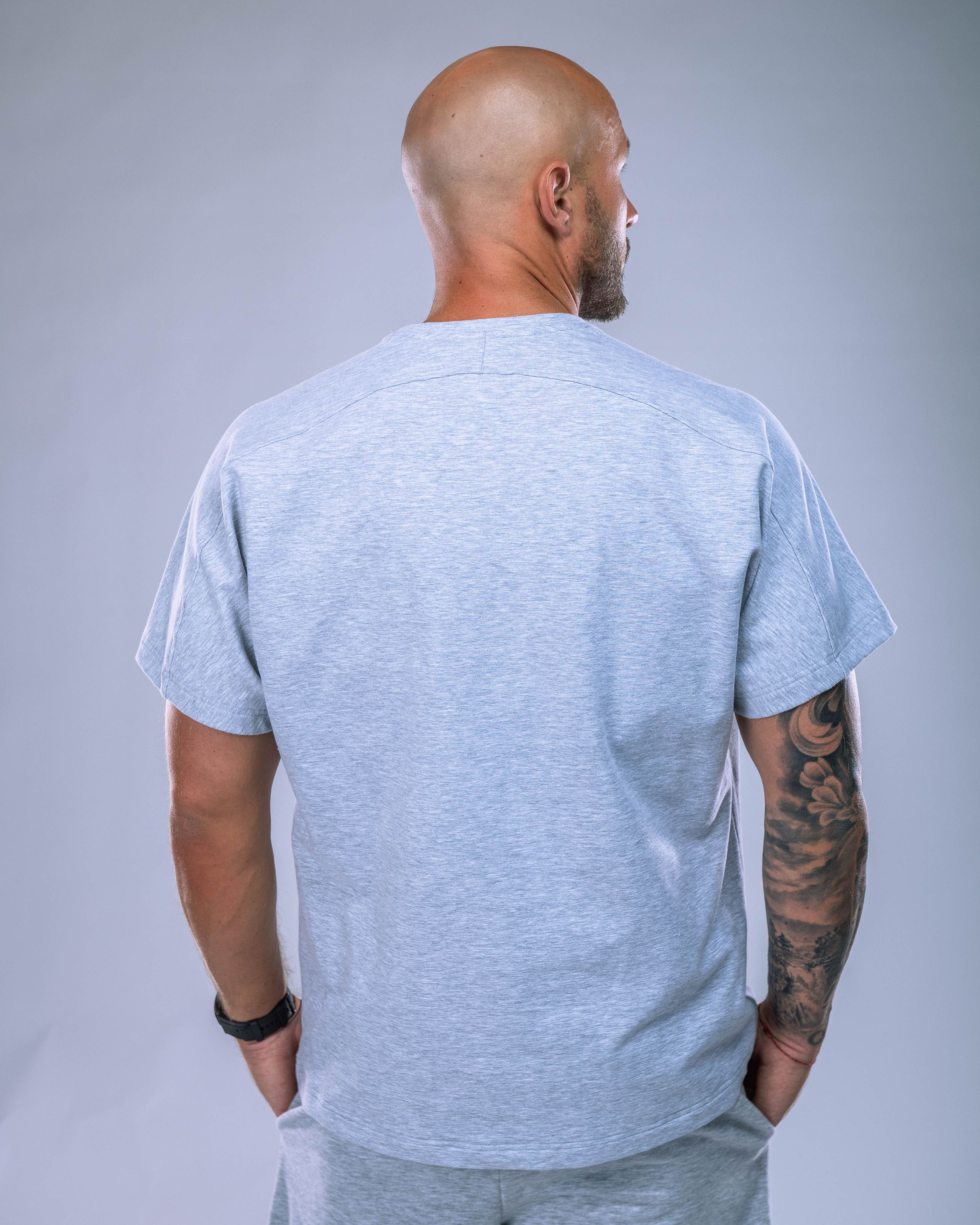Men’s T-shirt Oversize Plain Heather Grey M-1