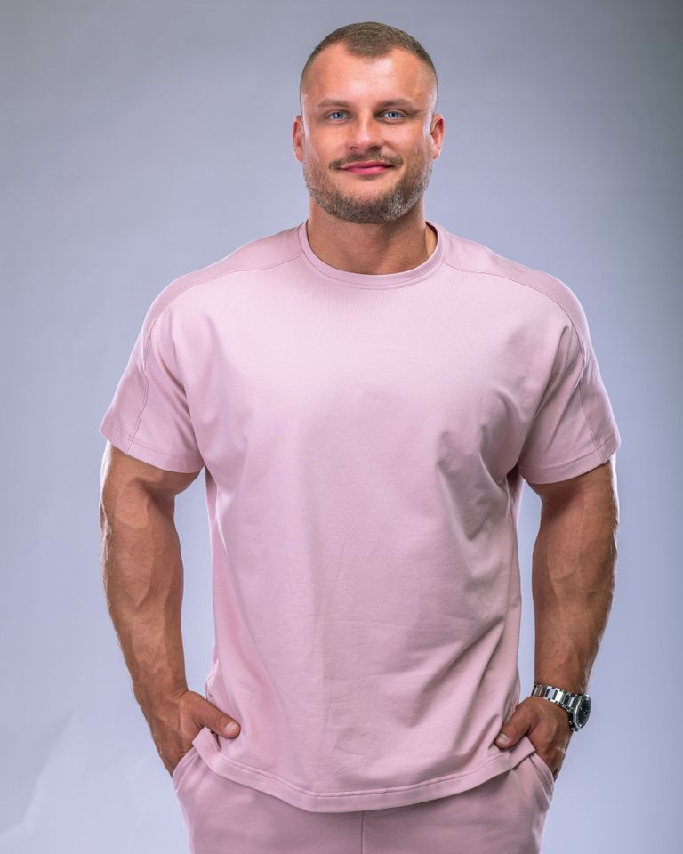 Men’s T-shirt Oversize Plain Pink L-1