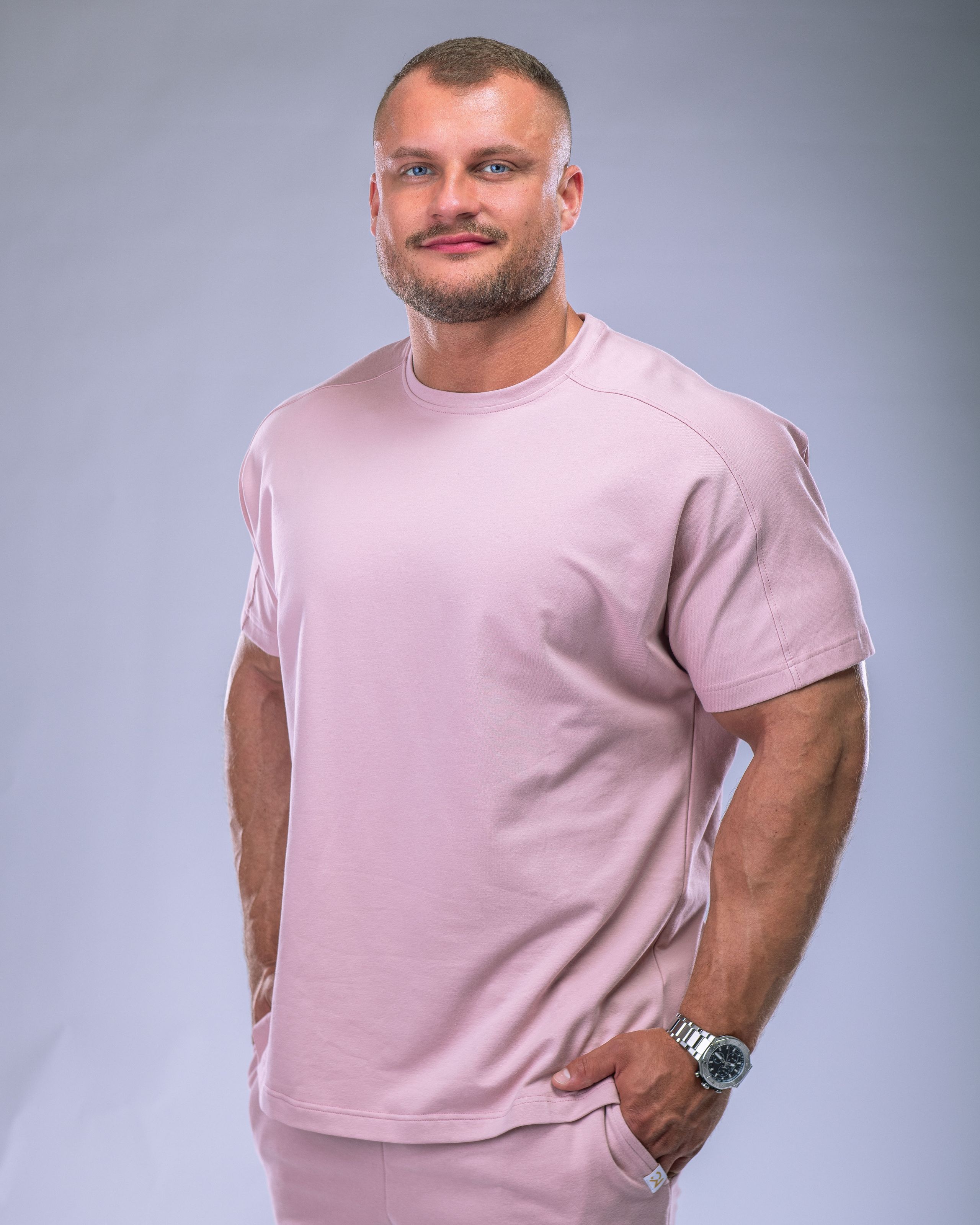 Men’s T-shirt Oversize Plain Pink M-0
