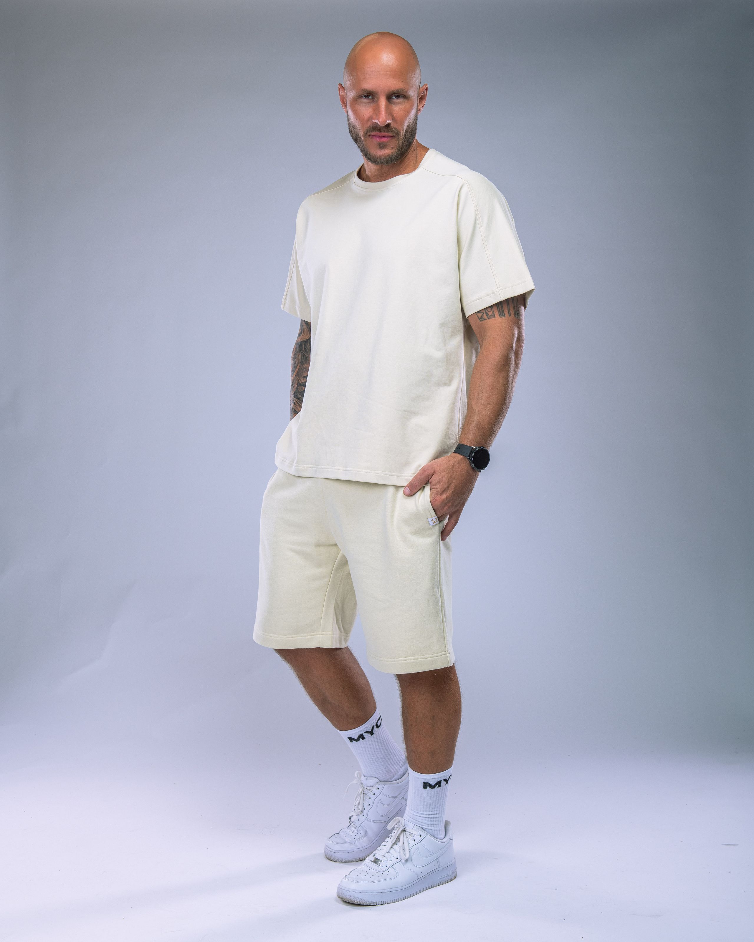 Men’s T-shirt Oversize Plain Yellow XL-5