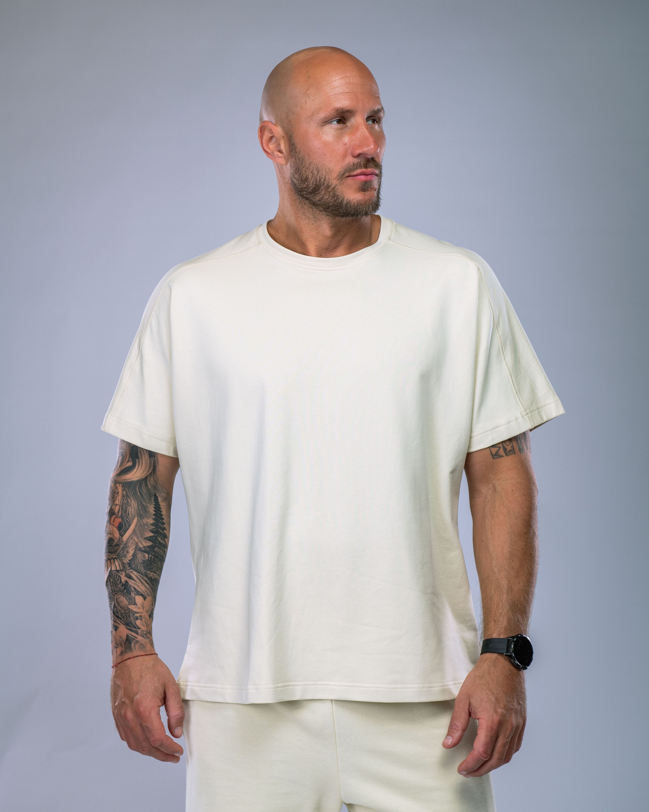 Men’s T-shirt Oversize Plain Yellow XL-7