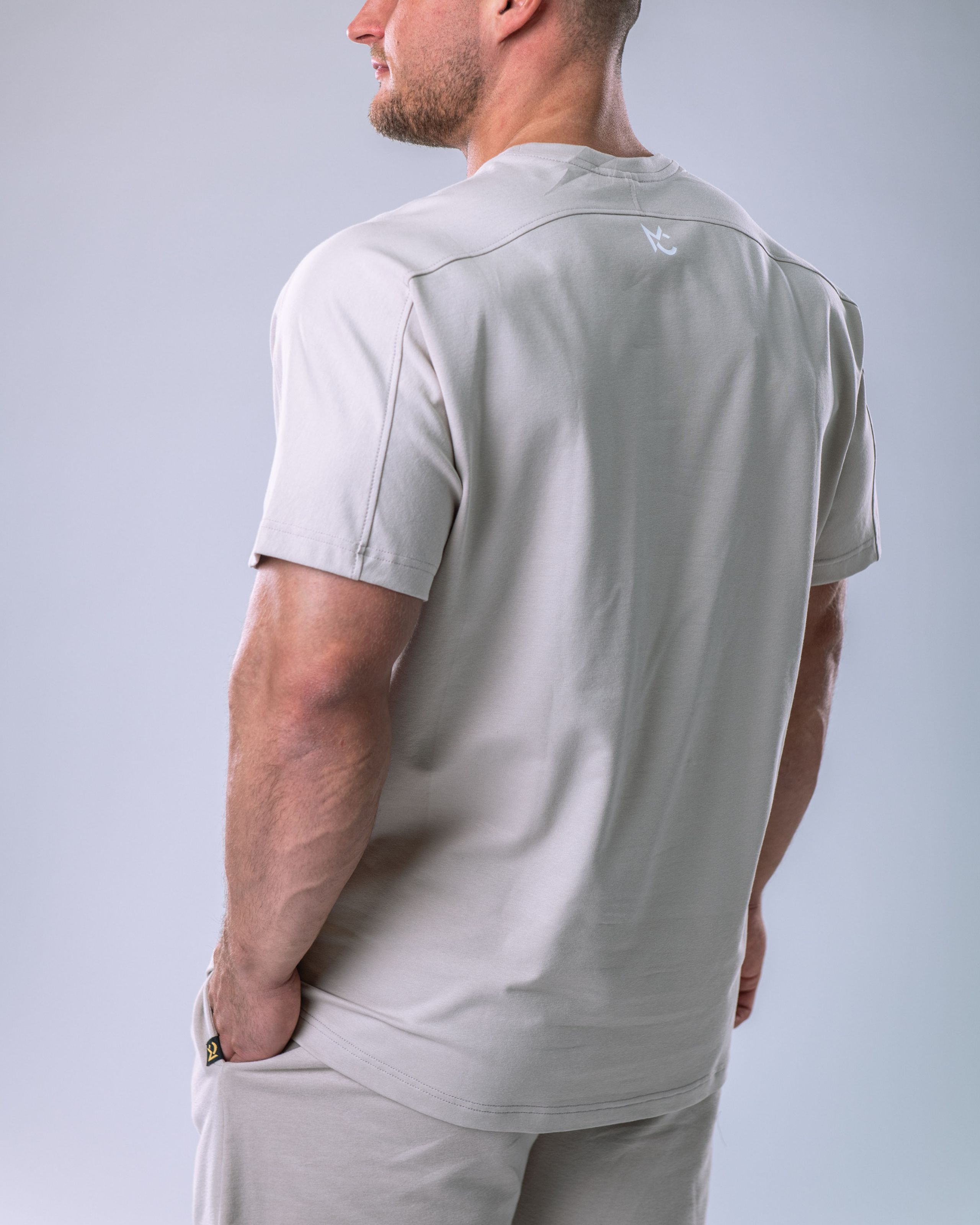 Men’s T-shirt Oversize Small print Beige M-2