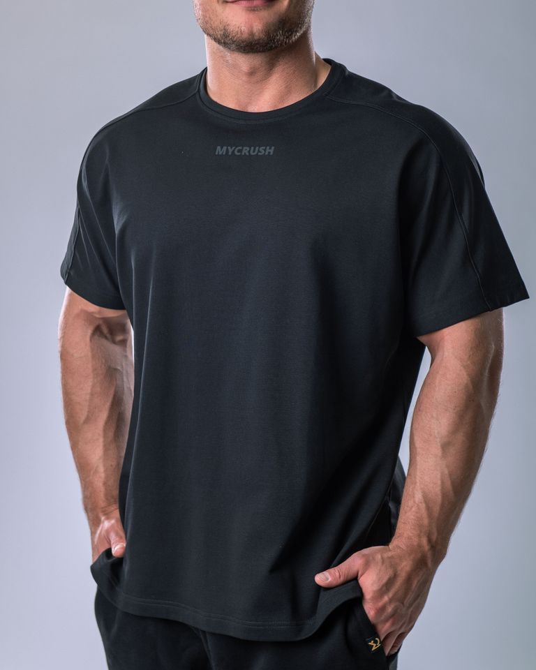 Men’s T-shirt Oversize Small print Black M-2