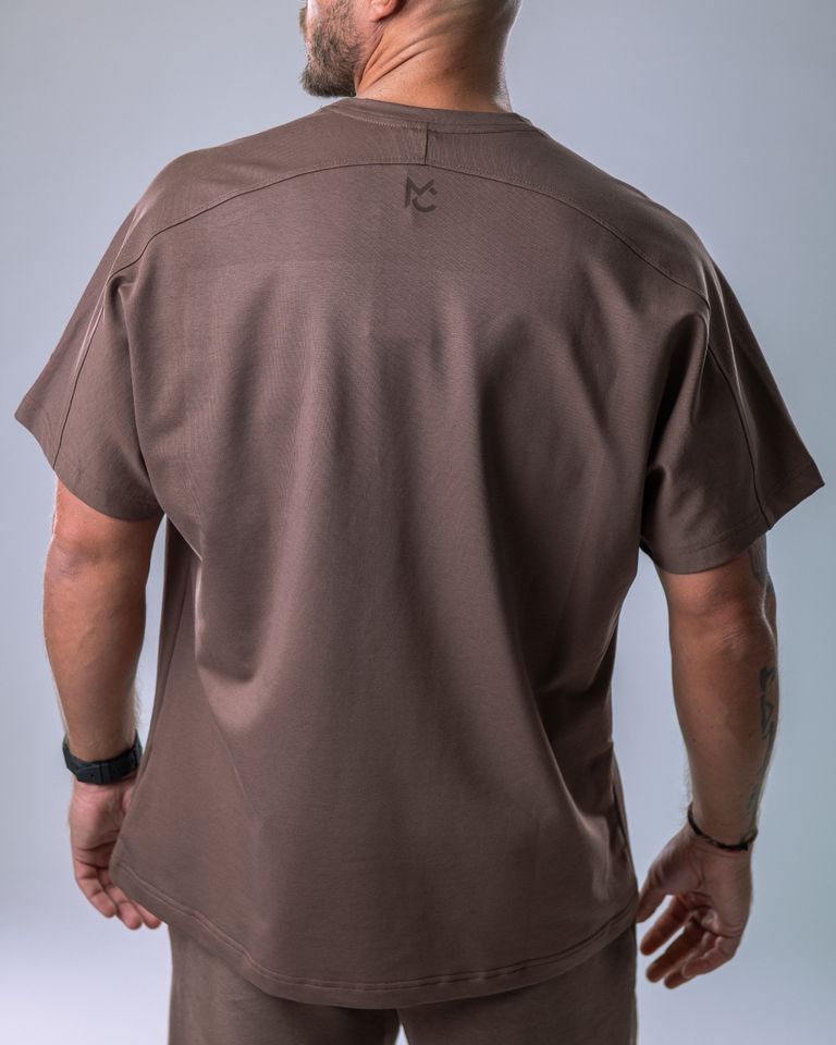 Men’s T-shirt Oversize Small print Brown L-0