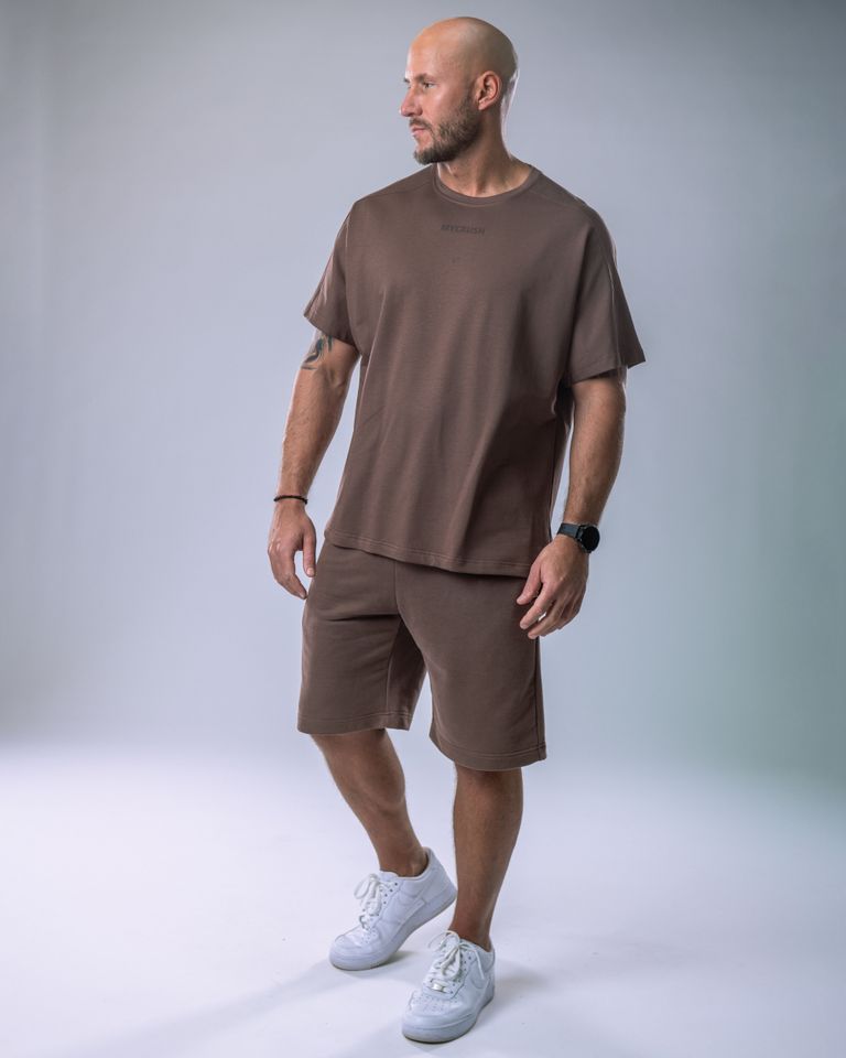 Men’s T-shirt Oversize Small print Brown M-2