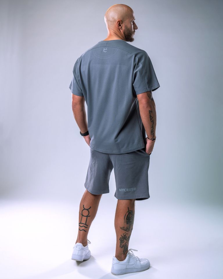 Men’s T-shirt Oversize Small print Grey L-1