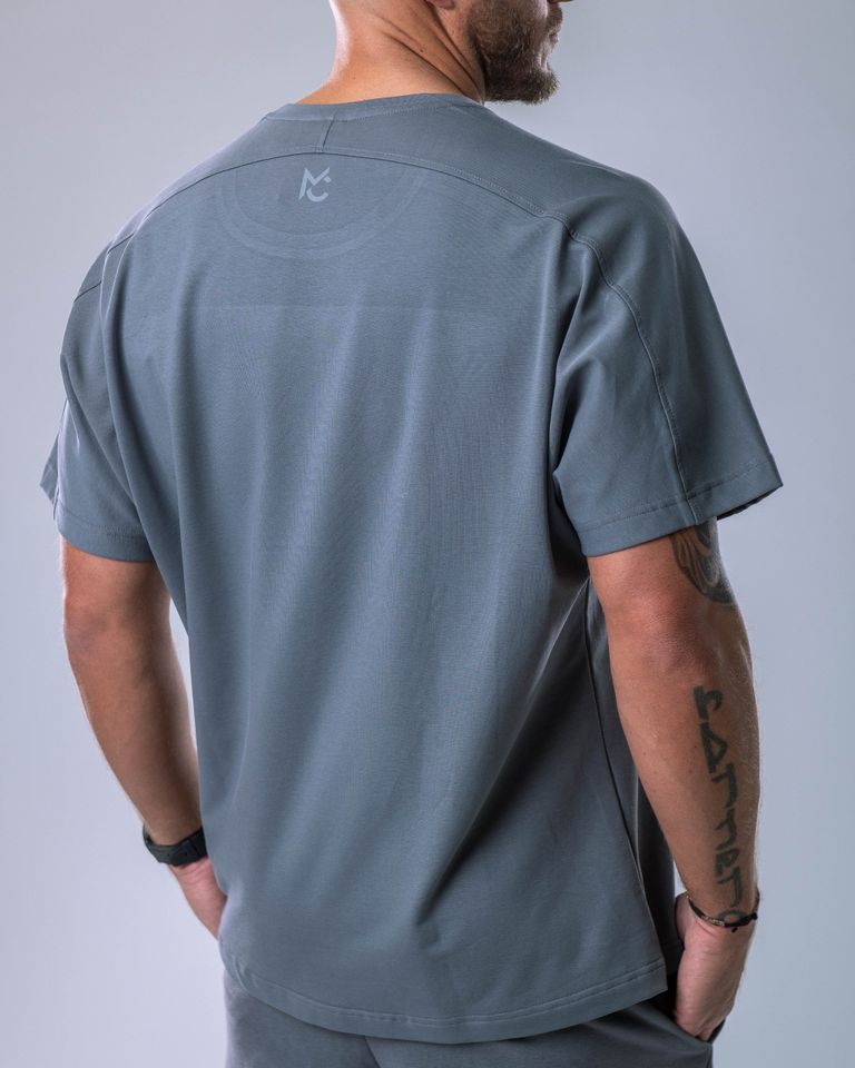 Men’s T-shirt Oversize Small print Grey L-3