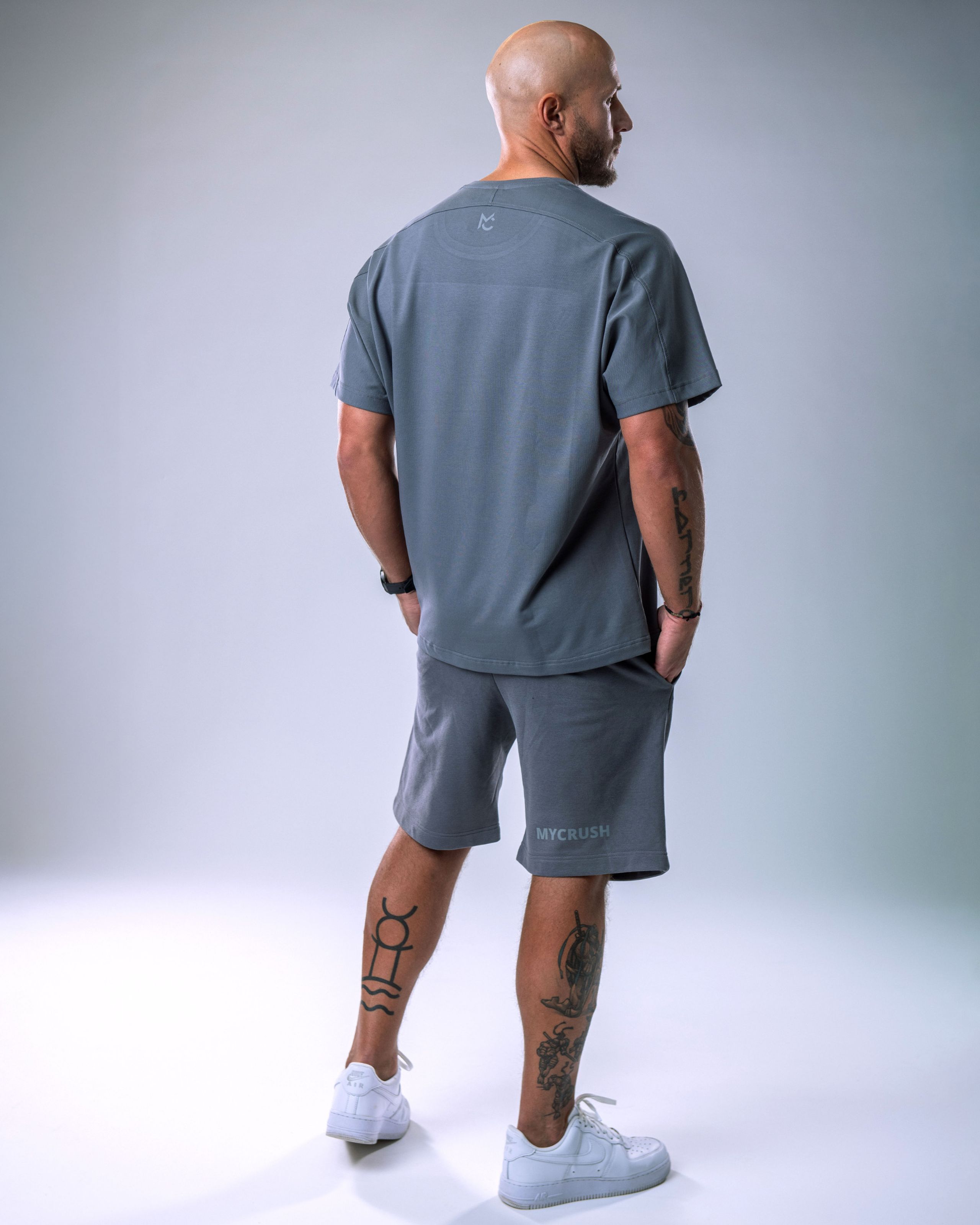 Men’s T-shirt Oversize Small print Grey M-3