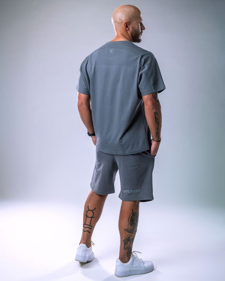 Men’s T-shirt Oversize Small print Grey M-2
