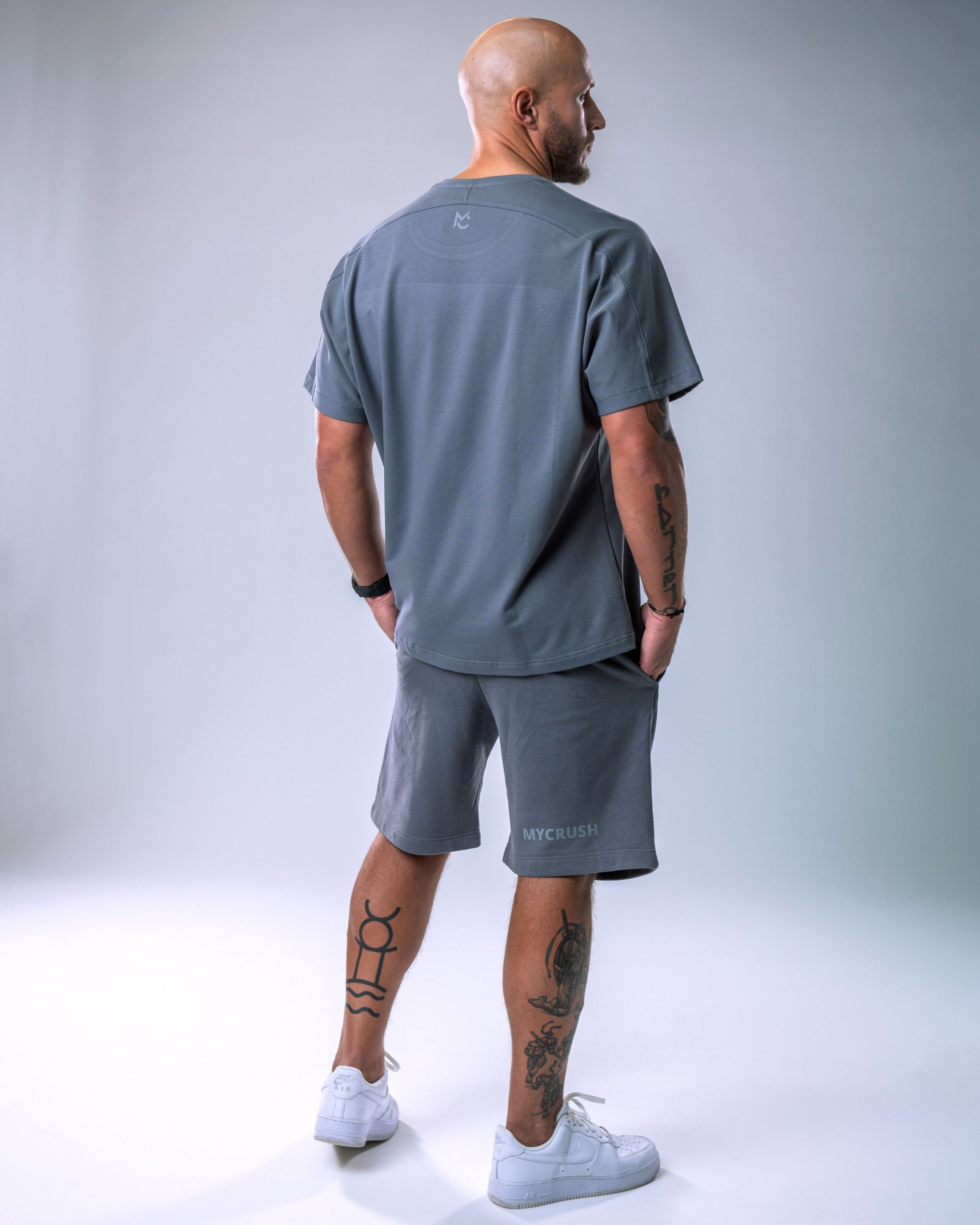 Men’s T-shirt Oversize Small print Grey XL-2
