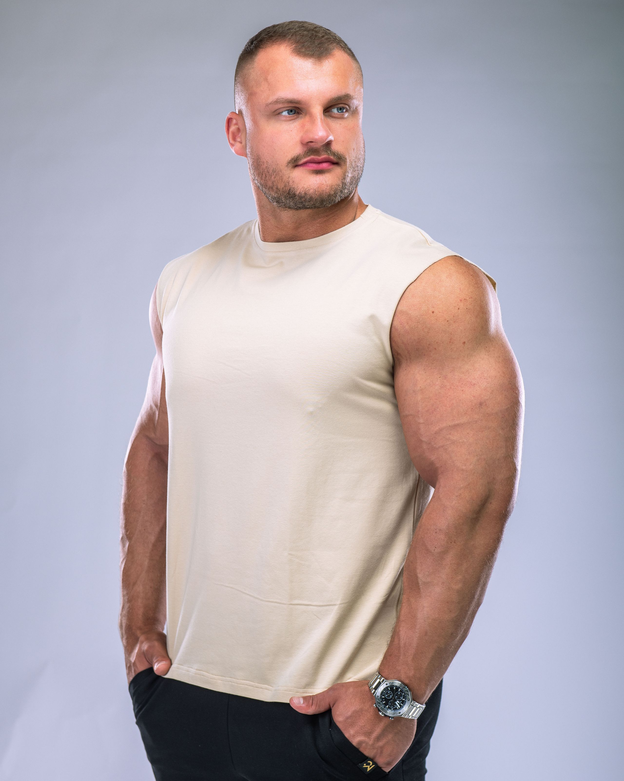 Men's Tank Top Beige XL-8