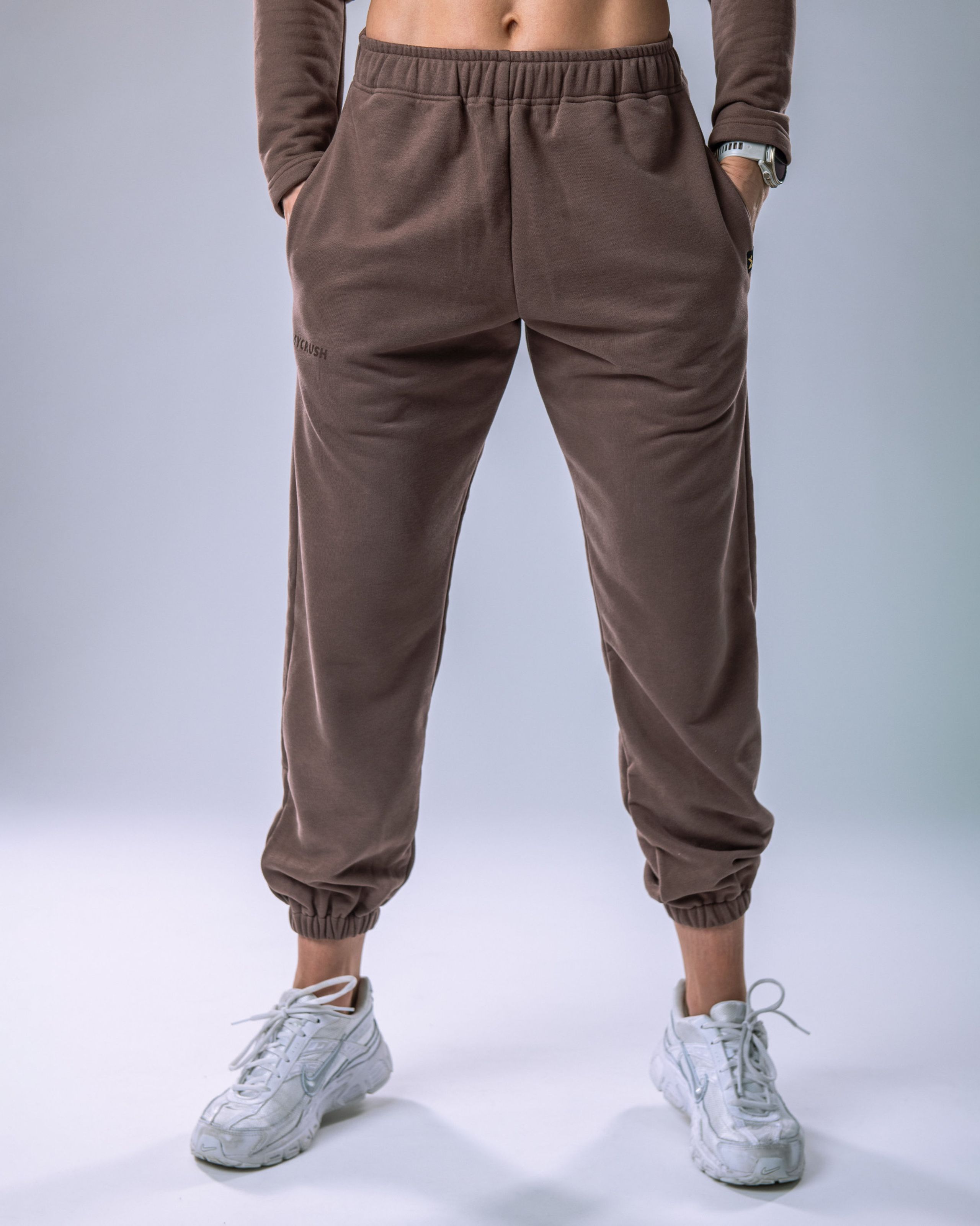 Unisex Joggers Regular Brown L-1