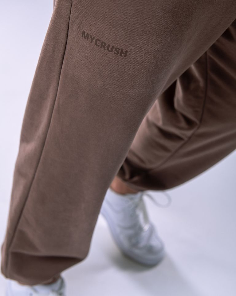 Unisex Joggers Regular Brown XL-5