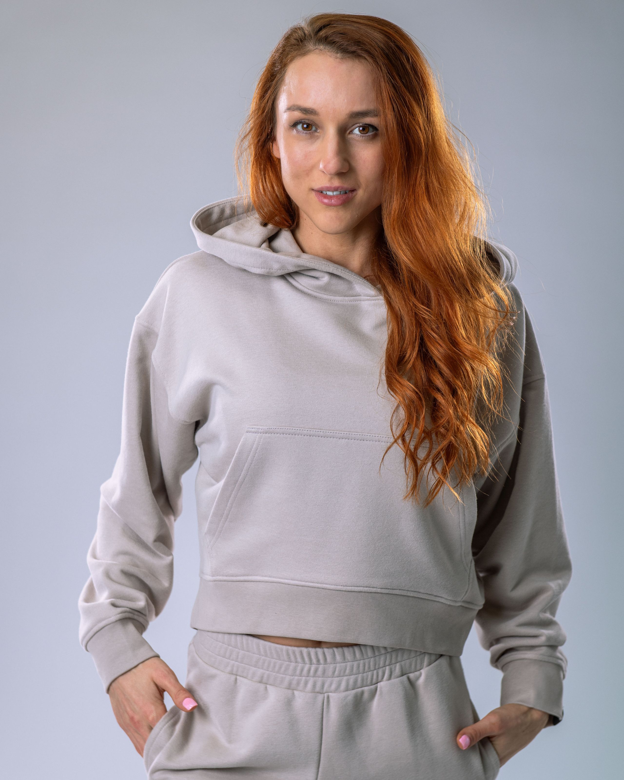 Women’s Hoodie Oversize Beige M-0