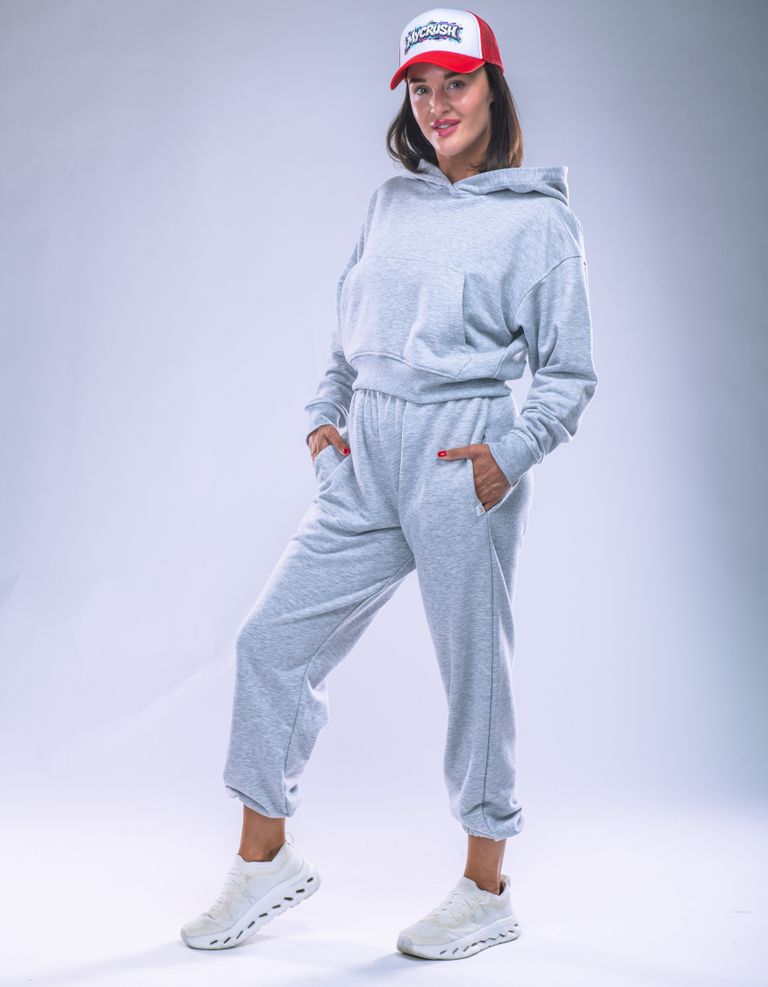 Women’s Hoodie Oversize Heather Grey M-4