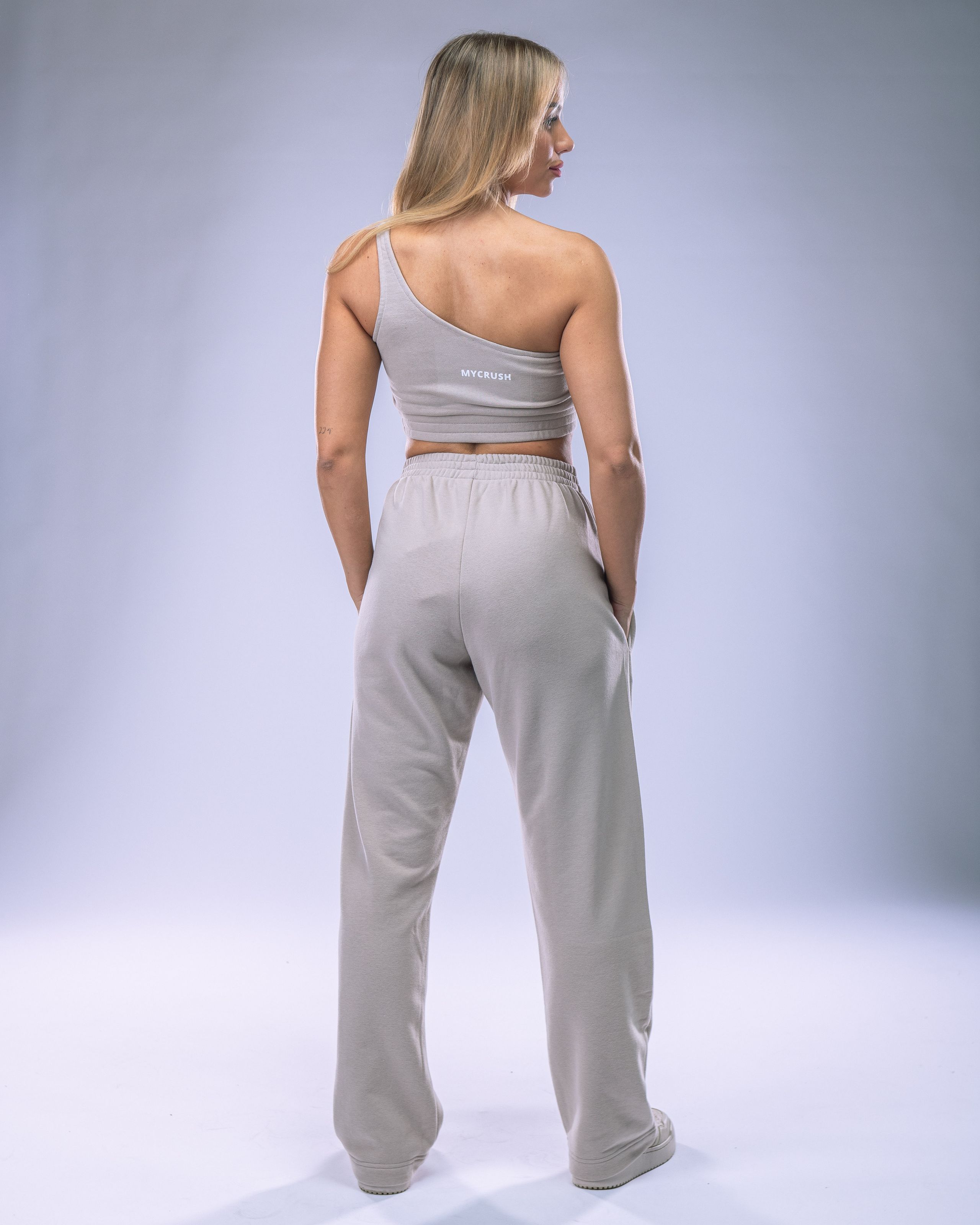 Women's One-Shoulder Top Beige L-3