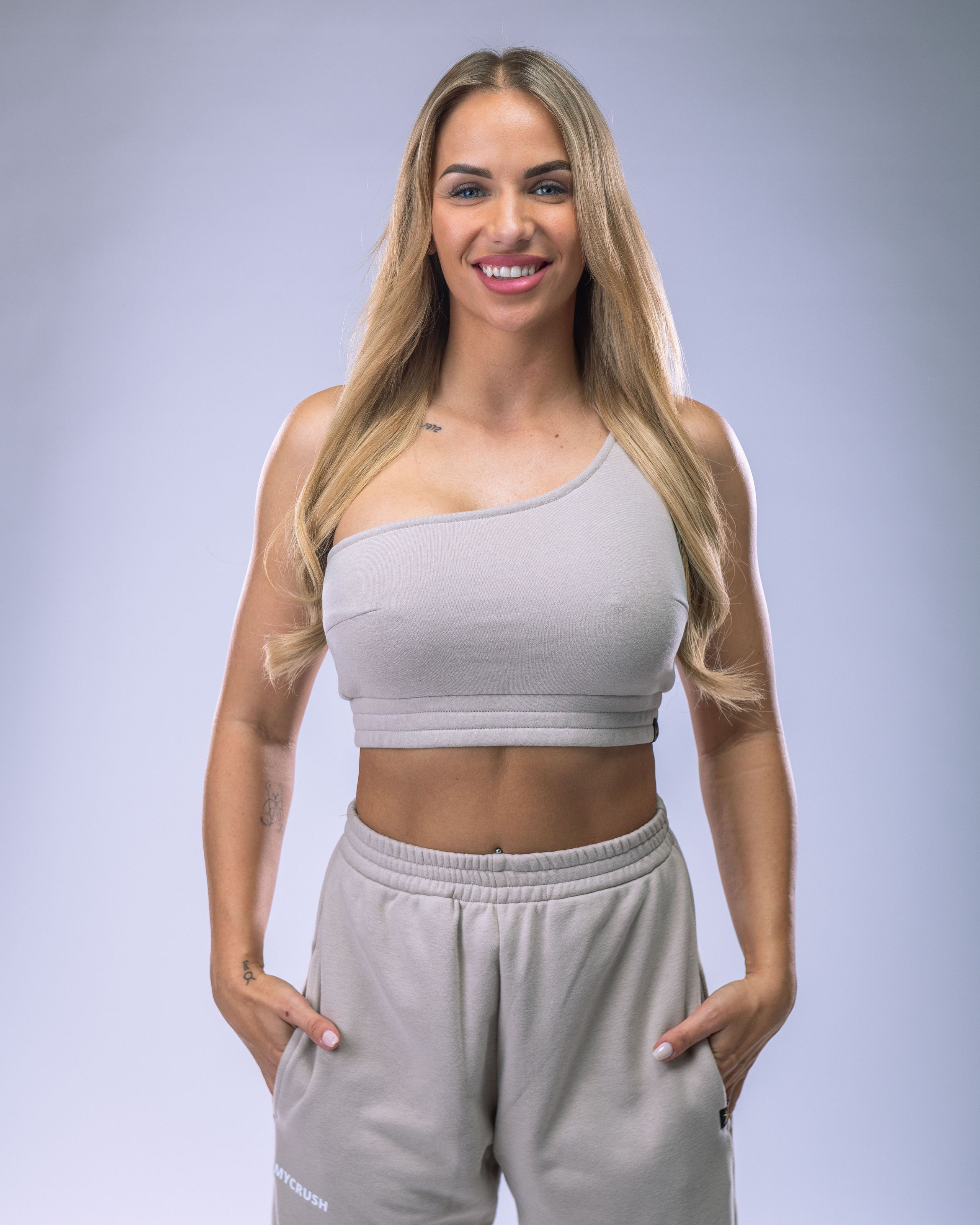 Women's One-Shoulder Top Beige M-0