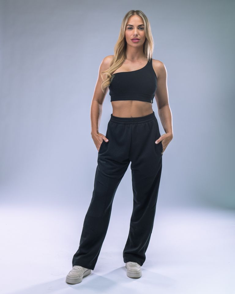 Women's One-Shoulder Top Black S-2