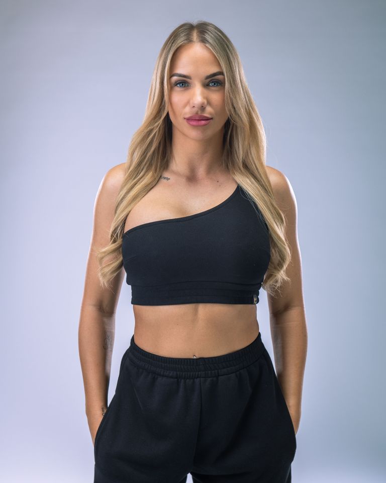Women's One-Shoulder Top Black XS-3