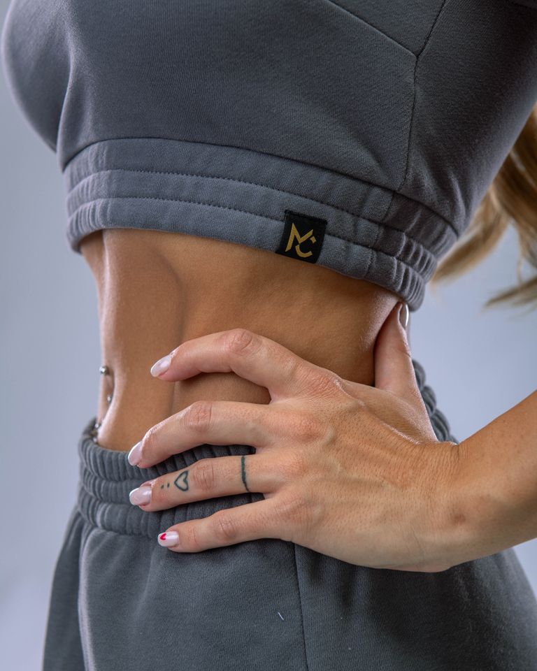 Women's One-Shoulder Top Grey XS-4