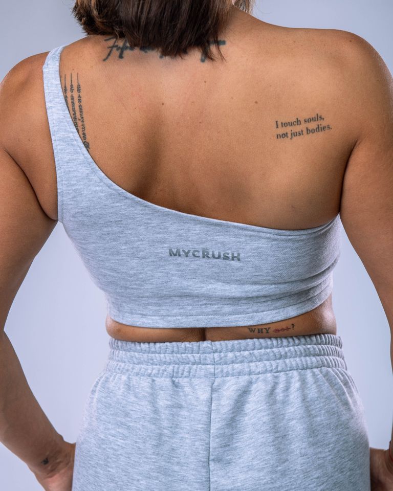 Women's One-Shoulder Top Heather Grey XS-0