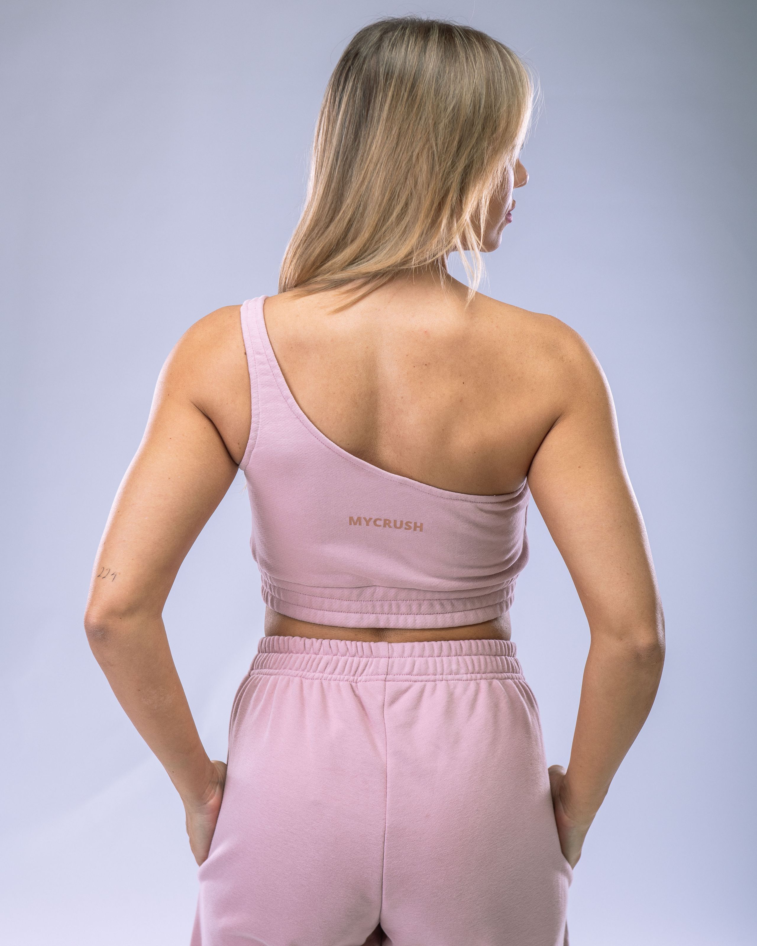 Women's One-Shoulder Top Pink M-1