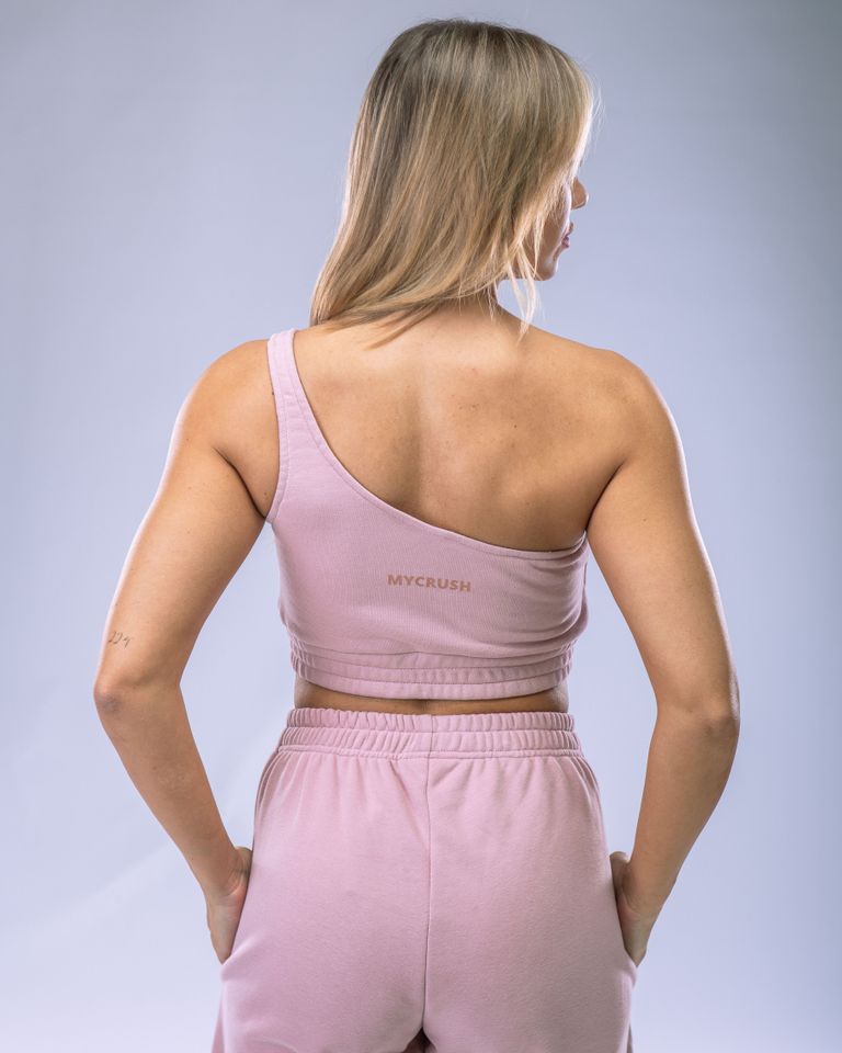Women's One-Shoulder Top Pink M-0