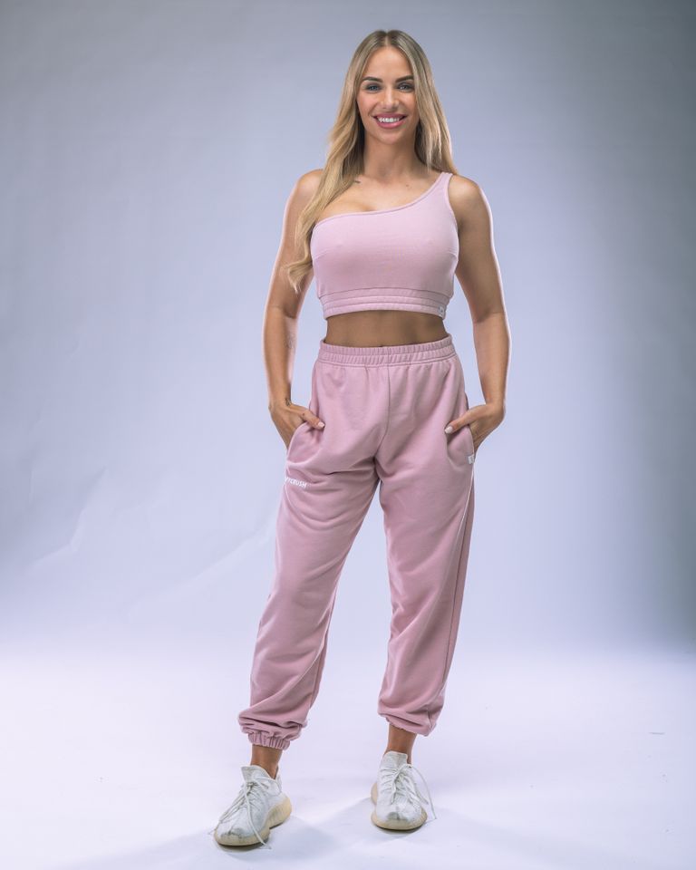 Women's One-Shoulder Top Pink M-5