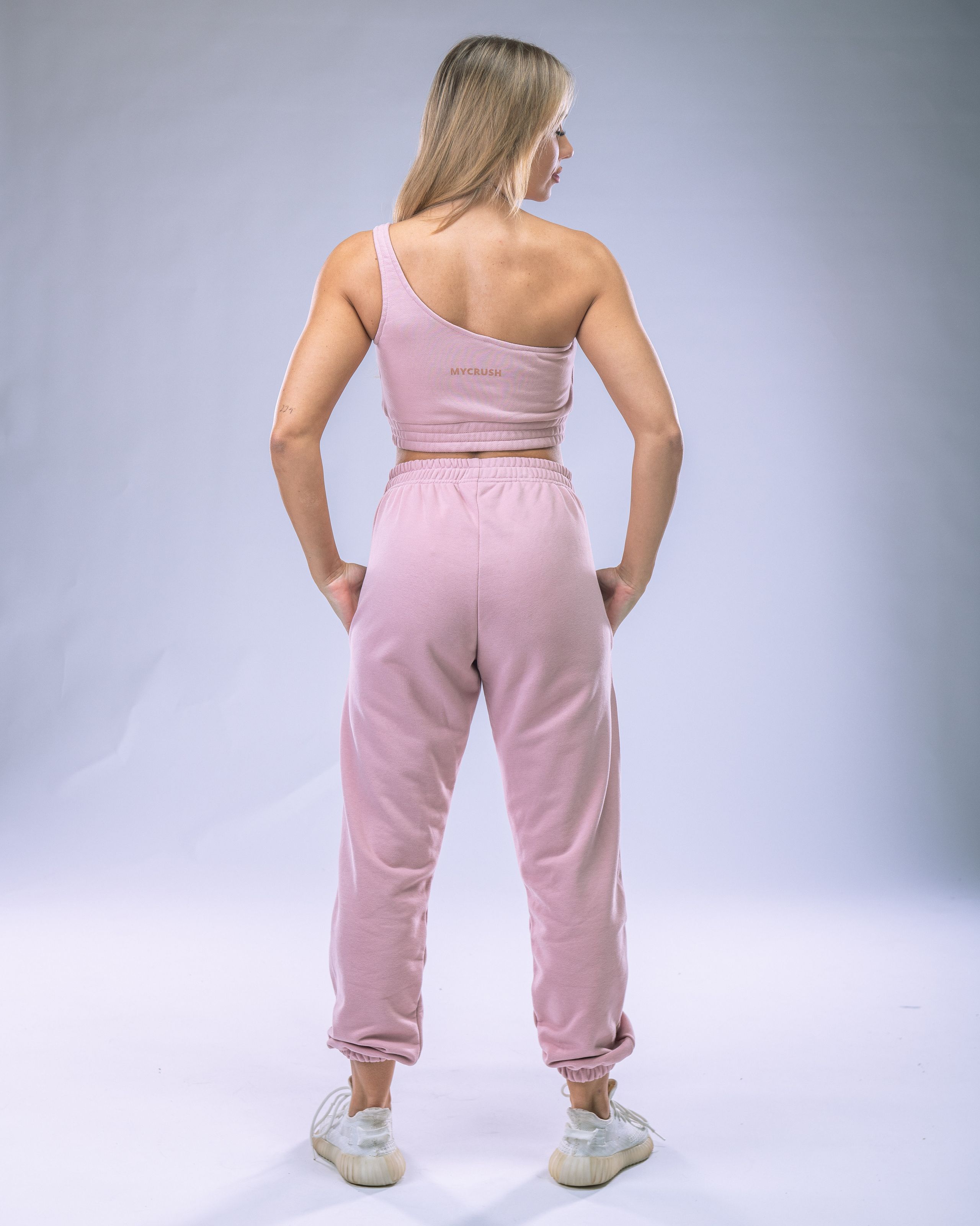 Women's One-Shoulder Top Pink XS-4