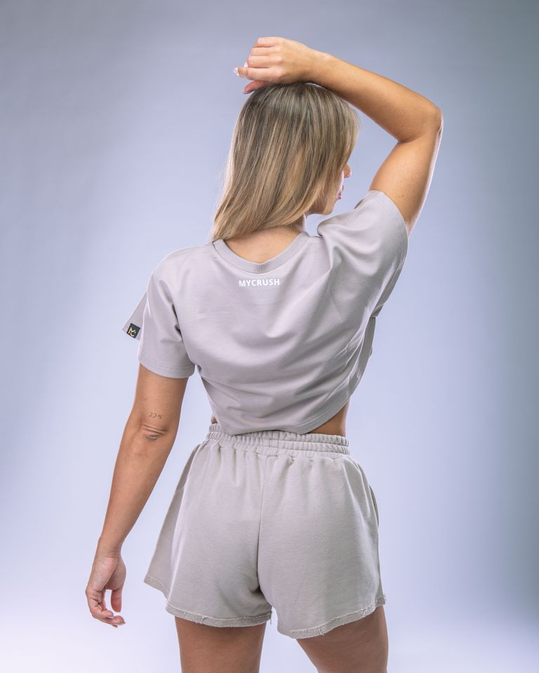 Women’s Oversize Croptop Tee Beige L-4