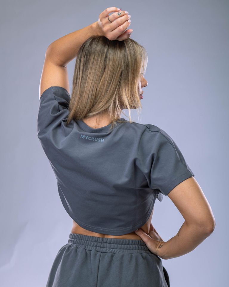 Women’s Oversize Croptop Tee Grey S-0