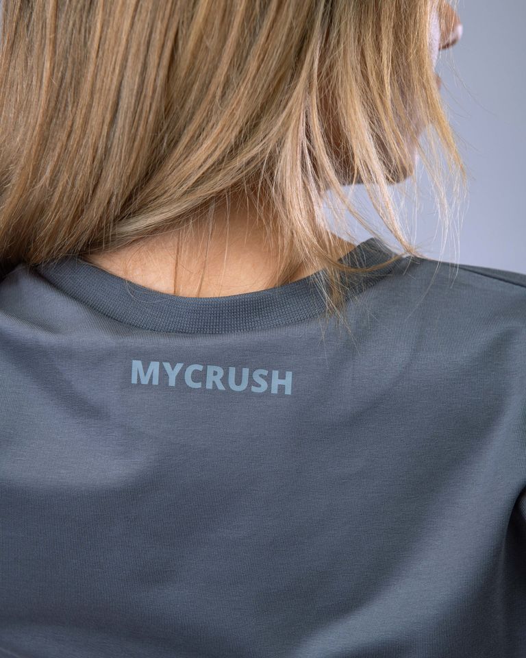 Women’s Oversize Croptop Tee Grey S-4