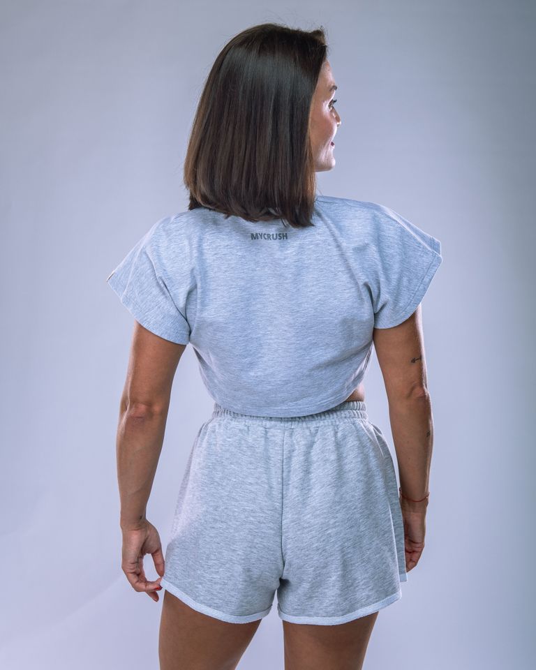 Women’s Oversize Croptop Tee Heather Grey S-0