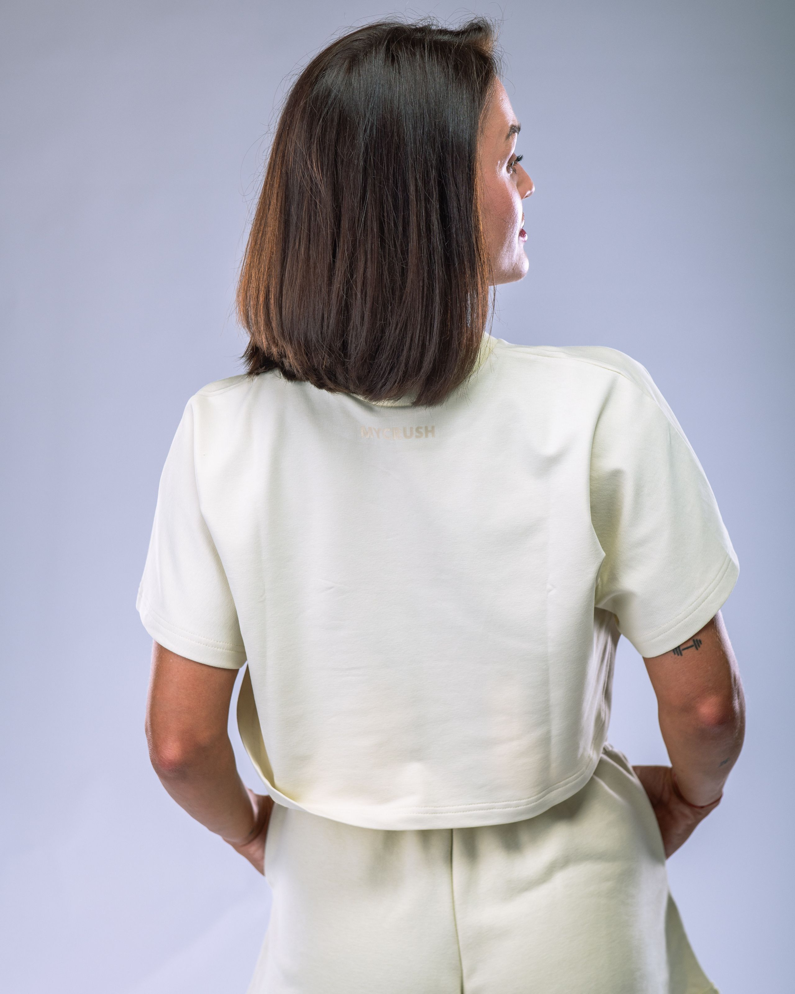 Women’s Oversize Croptop Tee Yellow S-1